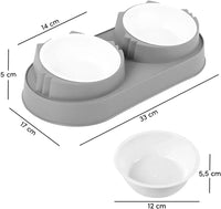 Double Compartment Plastic Food Bowl Non-Slip Base, Durable & Hygienic – Cat