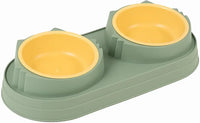 Double Compartment Plastic Food Bowl Non-Slip Base, Durable & Hygienic – Cat