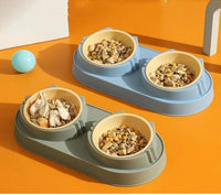 Double Compartment Plastic Food Bowl Non-Slip Base, Durable & Hygienic – Cat