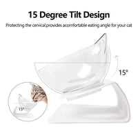 Elevated Cat Bowl, 15° Inclined Cat Double Bowl, Small Anti Spill Cat Food Bowl