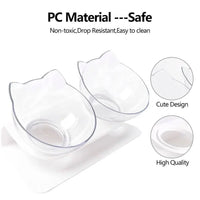 Elevated Cat Bowl, 15° Inclined Cat Double Bowl, Small Anti Spill Cat Food Bowl