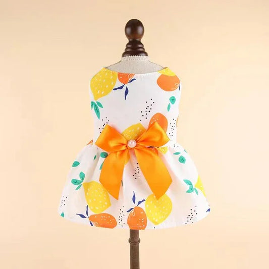 Floral Dog Dress Cute Dog Skirt Pet Dress Summer Pet Clothes for Puppy Small Cats