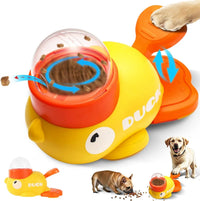 Durable Plastic Duck-Shaped Interactive Dog Treat Dispenser Toy - Mental Stimulation Snack Dispensing Puzzle Feeder with Transparent Window, Puppy Training & Cognitive Development