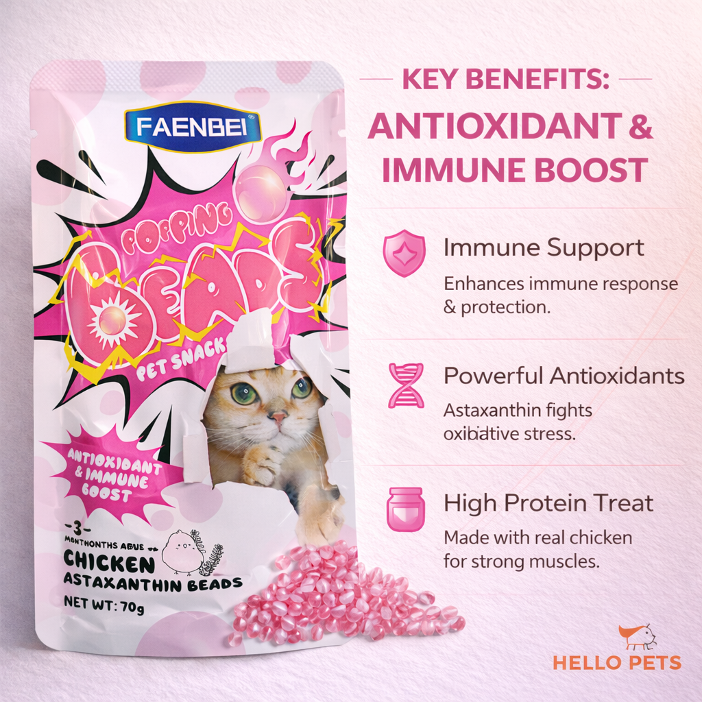 Faenbei Popping Beads Chicken Cat Snack – Antioxidant Immune Boost (70g)
