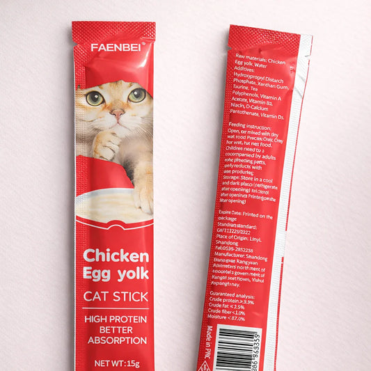 Faenbei Chicken Egg Yolk Cat Stick 15g Pet Snack Treats
