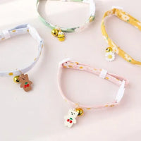 Flower Pendant with Bell Cat and Puppy Collar Colorful Collar,Adjustable Safety Kitten Collar with Mini Bell