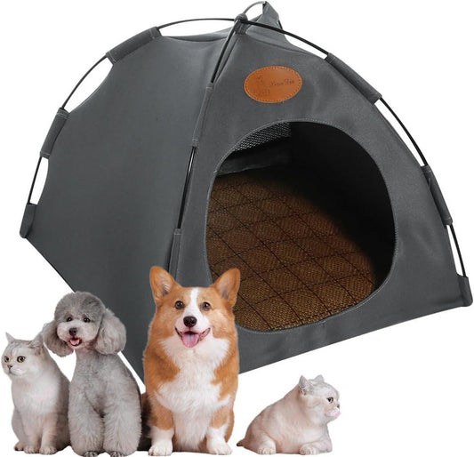 Foldable Pet Tent Summer Cat and Dog Camping Tent, Cat House Portable Indoor/Outdoor