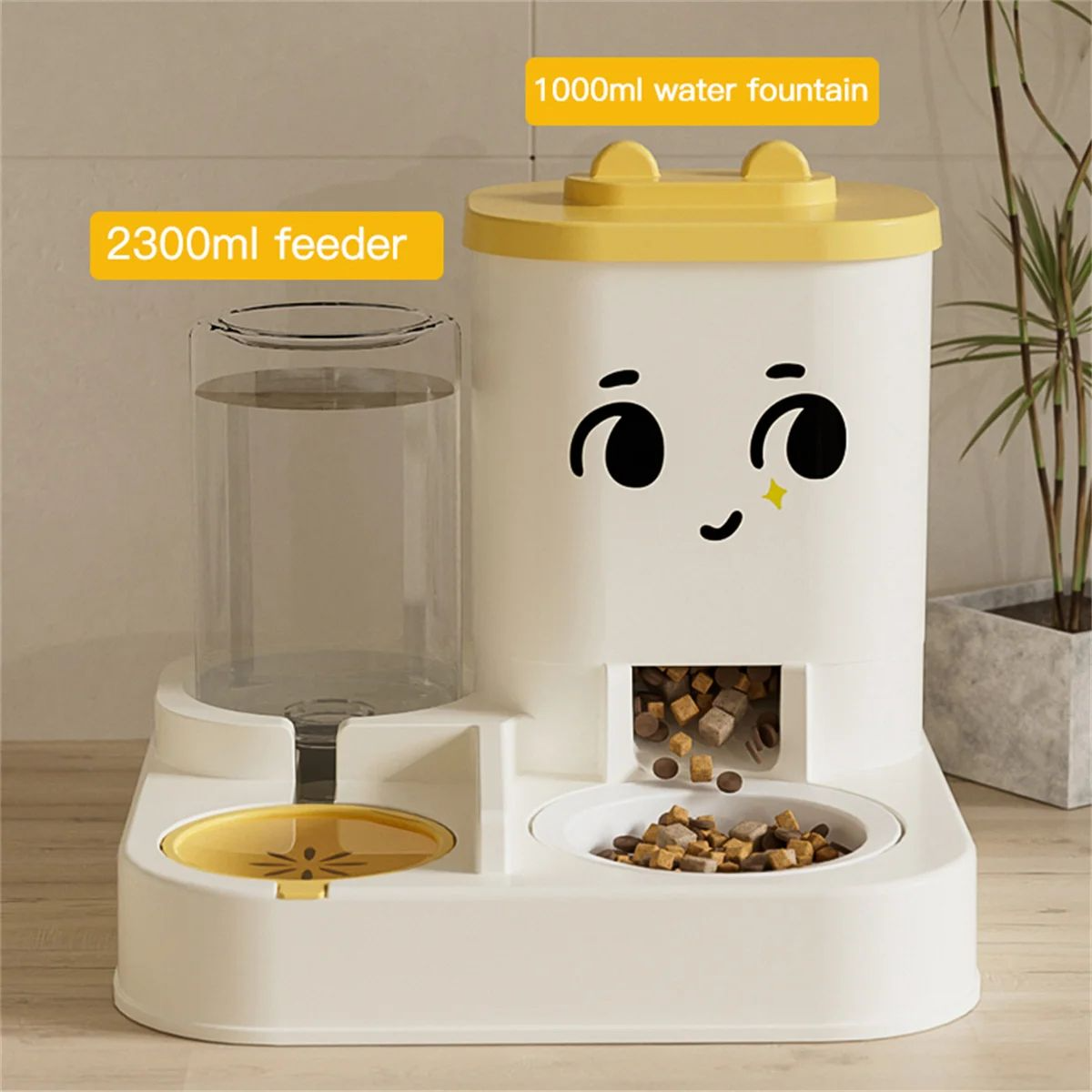 2-in-1 Pet Water Feeder - Large Capacity Automatic Cat Feeder, Automatic Cat Food Dispenser for Indoors