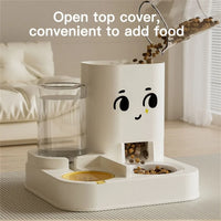 2-in-1 Pet Water Feeder - Large Capacity Automatic Cat Feeder, Automatic Cat Food Dispenser for Indoors