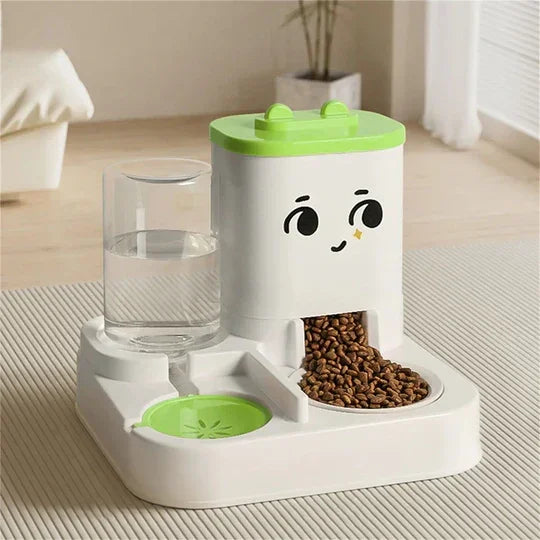 2-in-1 Pet Water Feeder - Large Capacity Automatic Cat Feeder, Automatic Cat Food Dispenser for Indoors
