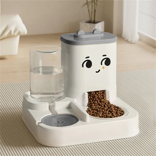 2-in-1 Pet Water Feeder - Large Capacity Automatic Cat Feeder, Automatic Cat Food Dispenser for Indoors