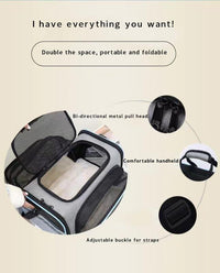 Pet Carrier Airline Approved, Expandable Foldable Soft-Sided Dog Carrier, with 2 Expandable Mesh Windows, Pet Travel Bag