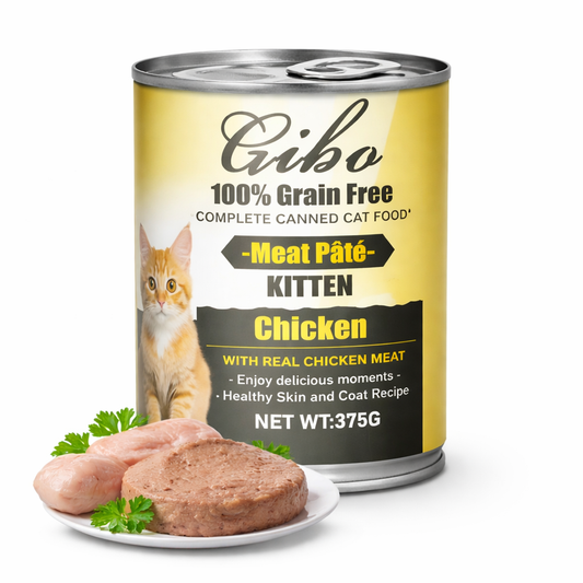 Giba 100% Grain Free Kitten Can Wet Food Meat Pâté – Chicken (375g)
