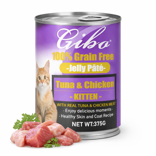Giba 100% Grain Free Jelly Pâté – Tuna & Chicken (Kitten) Can Wet Food– 375g