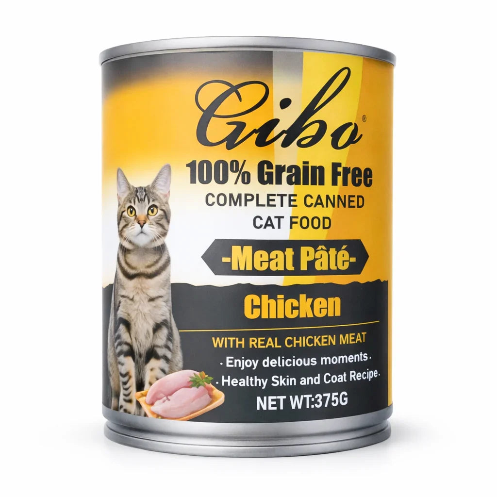 Gibo 100% Grain Free Chicken Meat Pâté Canned Cat Wet Food 375g
