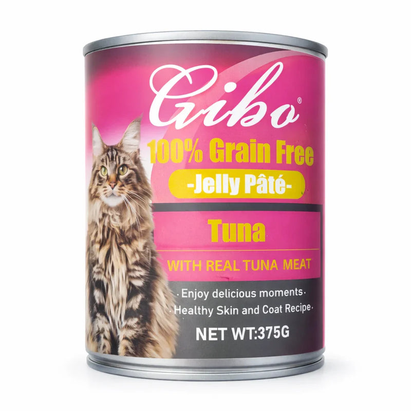 Gibo 100% Grain Free Jelly Pâté Tuna Canned Cat Wet Food 375g