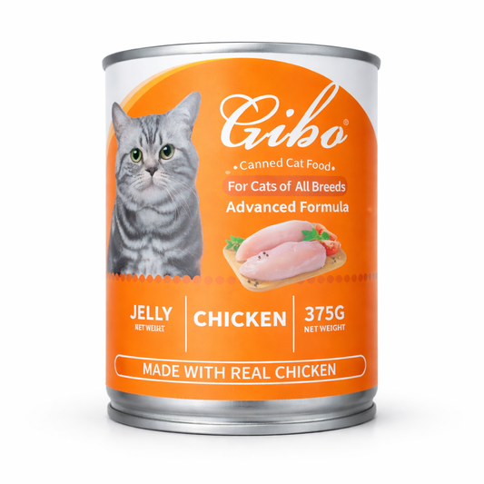 Gibo Grain free 100% Canned Cat Wet Food – Chicken (Jelly) 375g