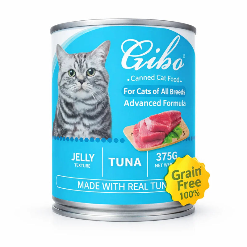 Giba Tuna Jelly Canned Cat Food 375g – Grain Free Wet Cat Food for Cats