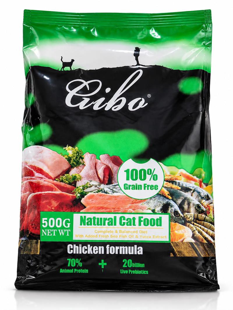 Gibo Natural Cat Dry Food – Chicken Formula | 500g