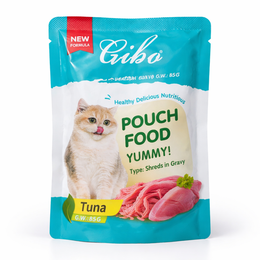 Gibo Tuna Cat Wet Food Pouch 85g (Shreds in Gravy)