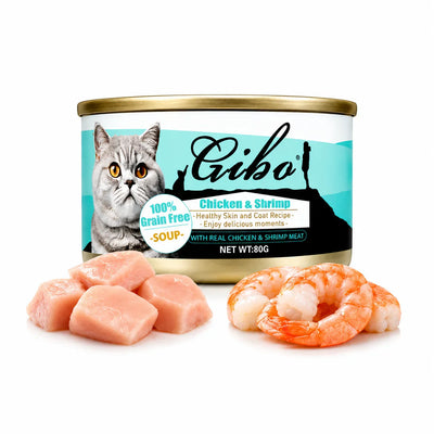Gribo Chicken & Shrimp Grain Free Soup Cat Food 80g