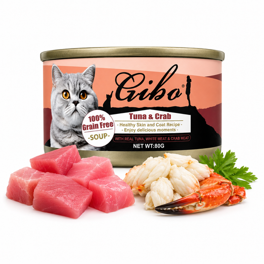 Gribo Tuna & Crab Grain Free Soup Cat Food 80g