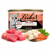 Gribo Tuna & Crab Grain Free Soup Cat Food 80g