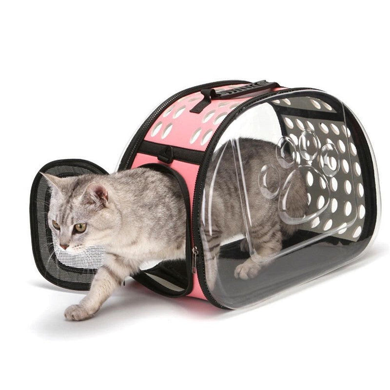 Transparent Pet Cat Carrier Travel Handbag Carry Bag