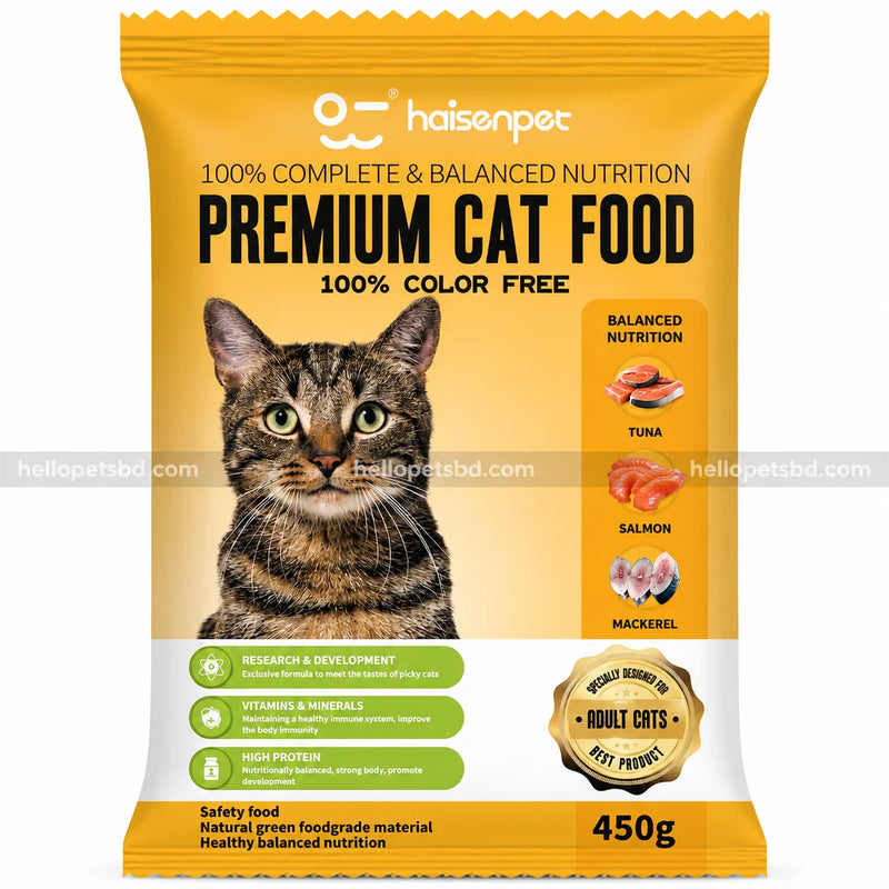 Haisenpet Premium Cat Food with Tuna, Salmon And Mackerel 450g