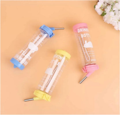 Hamster Drinker Plastic Water Bottle Dispenser Feeder HangingHamster Guinea Pig Squirrel Rabbit Drinking Head Pipe Fountain 125ml