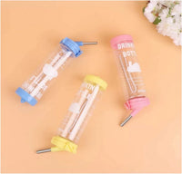 Hamster Drinker Plastic Water Bottle Dispenser Feeder HangingHamster Guinea Pig Squirrel Rabbit Drinking Head Pipe Fountain 125ml
