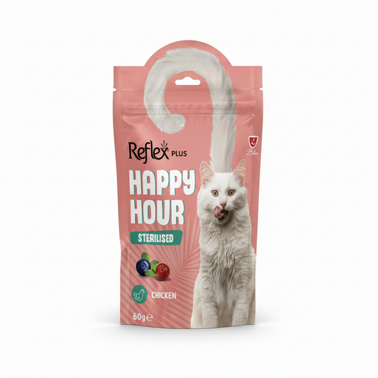 Reflex Plus Happy Hour Sterilised Cat Dry Treats 60g