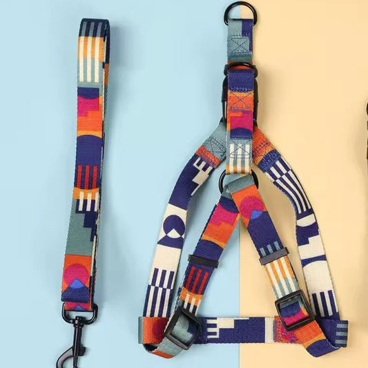 Dog Harness Set for Medium and Large Dog, Dog Webbing Leash, Dog Walking Leash