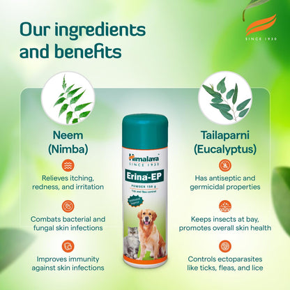 Himalaya Erina Ep Powder For Dogs And Cats, 150Gm