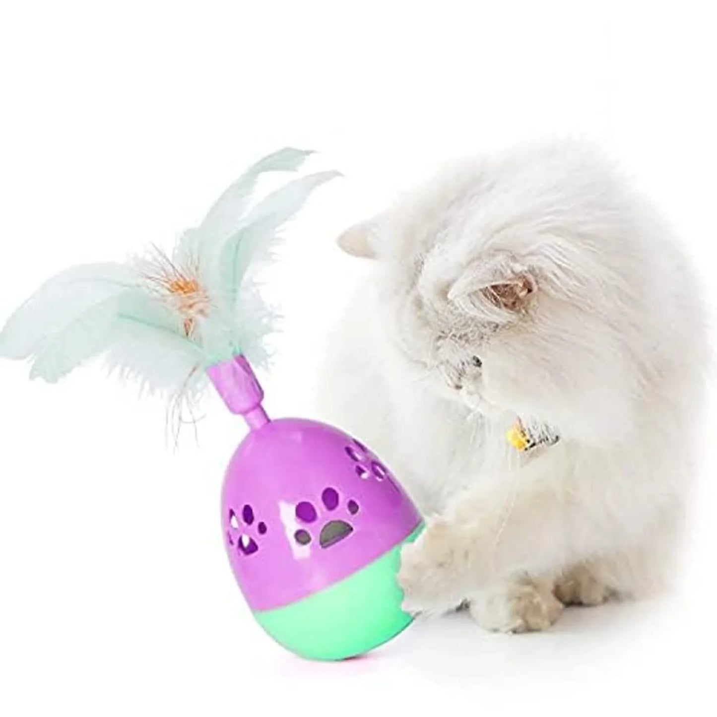 Interactive Cat Toy for Indoor Cat Feather Toys,Automatic Pet Exercise Toys,Tumbler Cat Toys for Play Cats