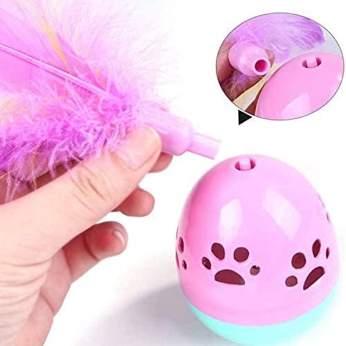 Interactive Cat Toy for Indoor Cat Feather Toys,Automatic Pet Exercise Toys,Tumbler Cat Toys for Play Cats