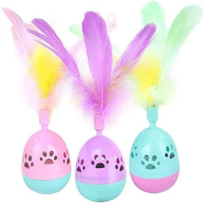 Interactive Cat Toy for Indoor Cat Feather Toys,Automatic Pet Exercise Toys,Tumbler Cat Toys for Play Cats