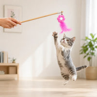 Interactive Feather Flower Cat Wand Toy 1pcs