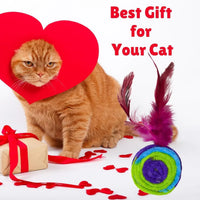 Colorful Feather Felt Ball Cat Toy for Cats & Kittens