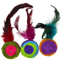 Colorful Feather Felt Ball Cat Toy for Cats & Kittens