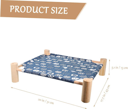 Cooling Cat and Dog Bed Breathable Summer Dog Wooden Bed Removable and Washable Beds for Small Dogs 54*11*47cm