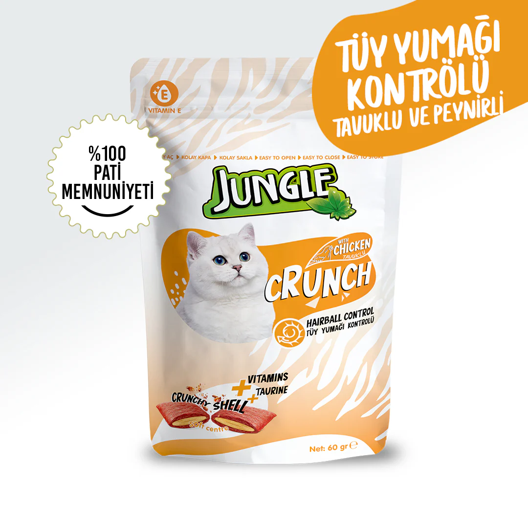 Jungle Crunch Dry Cat Treat Hairball Control with Chicken (60gm)