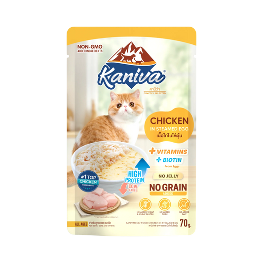 Kaniva Cat Pouch Chicken in Steamed Egg for all Ages 70g