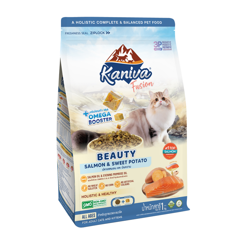 Kaniva Fusion Beauty (Skin & Coat) Salmon & Sweet Potato for Adult & kitten 500g
