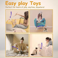 Pet Cat Kitten Wooden Teaser Stick Wand Wire Toys with Bell Interactive Toy Random Color 1pcs