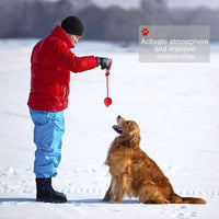 Linian 1 Pcs Dog Ball Rope Pet Rubber Chew Toy Ball with Rope, Interactive Rubber Ball for Catch, Throw(Red) 6.5cm