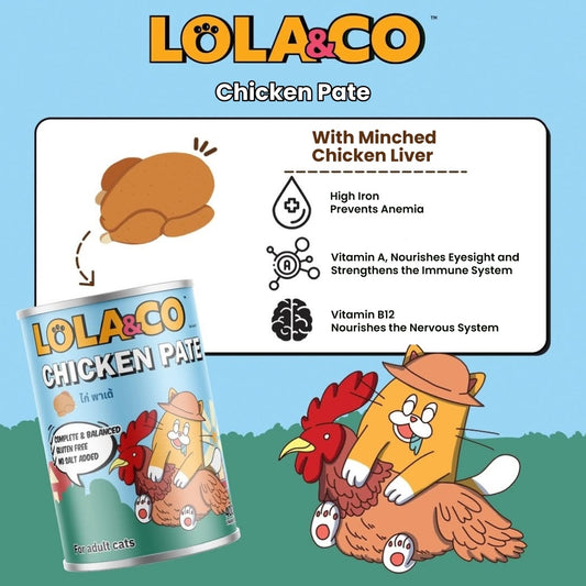 Lola & Co Premium Cat Can Wet Food Chicken Pate 400gm
