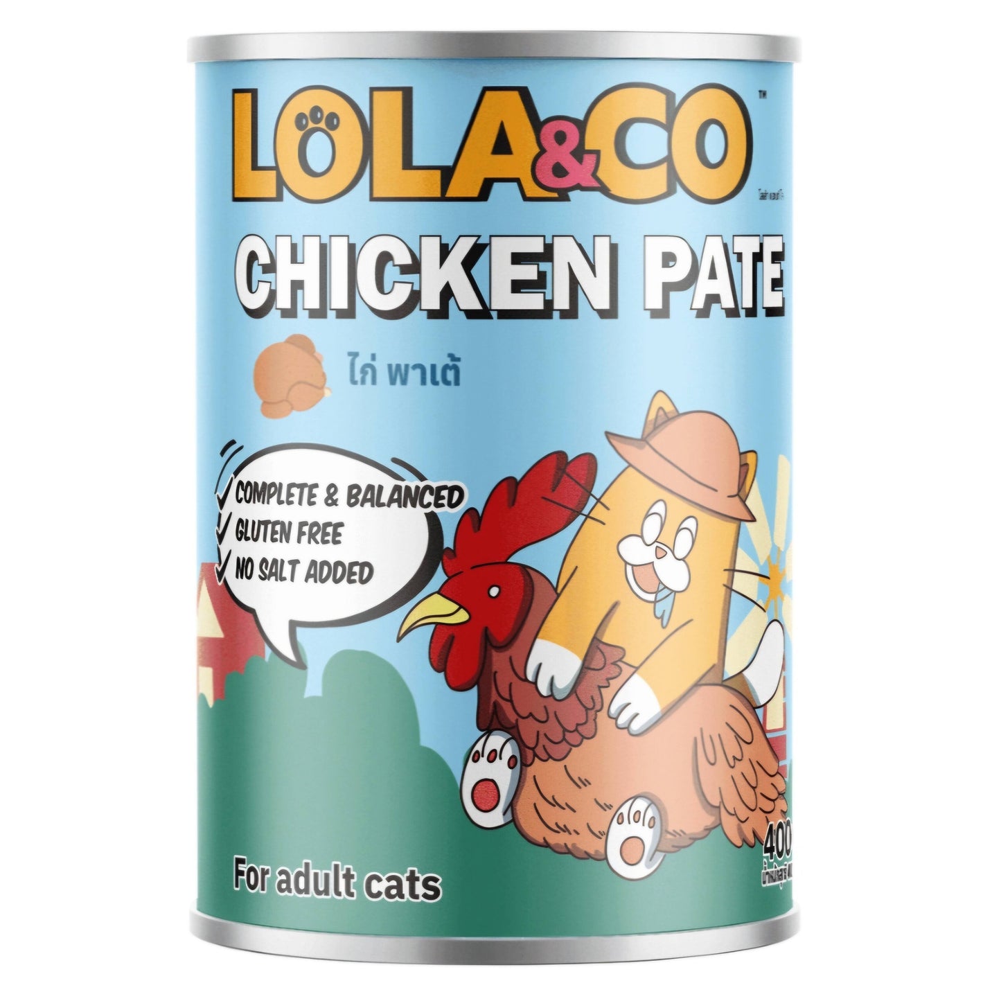 Lola & Co Premium Cat Can Wet Food Chicken Pate 400gm