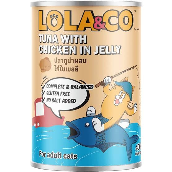 Lola & Co Premium Cat Can Tuna with Chicken in Jelly 400gm