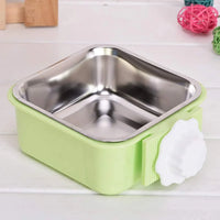 Luck Dawn Cat Crate Bowl, Stainless Steel Removable Cage Hanging Bowls with Bolt Holder